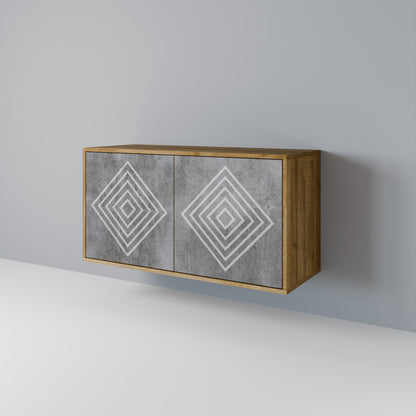 Credenza a 2 ante POLYGONAL ARTISTRY in effetto rovere