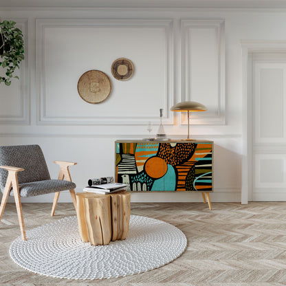 Credenza a 2 ante GEODE GLIMMER effetto rovere