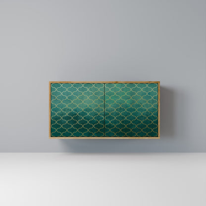 Credenza TESSELATED GREENERY a 2 ante in effetto rovere