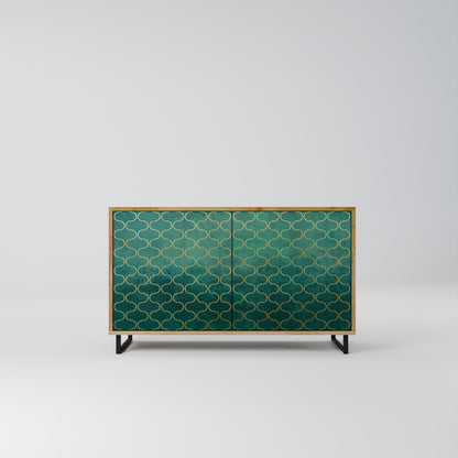 Credenza TESSELATED GREENERY a 2 ante in effetto rovere