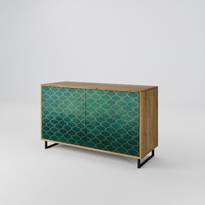 Credenza TESSELATED GREENERY a 2 ante in effetto rovere