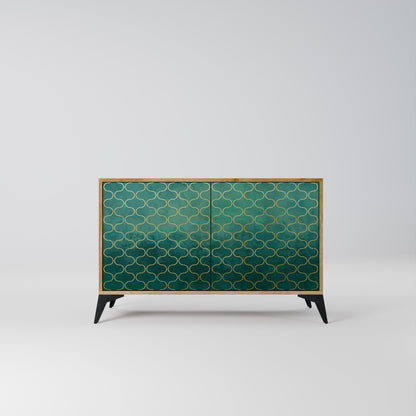 Credenza TESSELATED GREENERY a 2 ante in effetto rovere