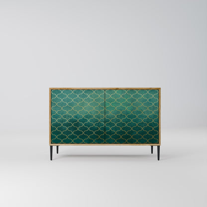 Credenza TESSELATED GREENERY a 2 ante in effetto rovere