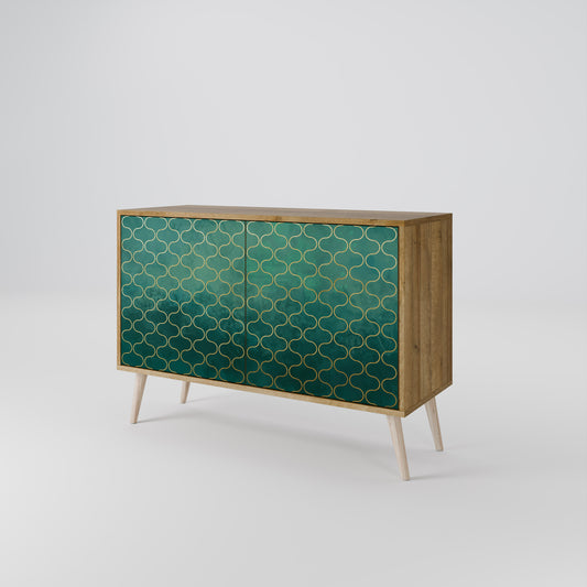 Credenza TESSELATED GREENERY a 2 ante in effetto rovere