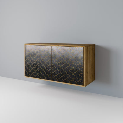 Credenza TESSELATED GRAYISH a 2 ante in effetto rovere