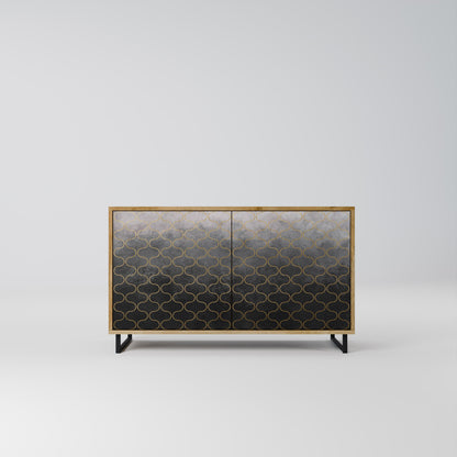 Credenza TESSELATED GRAYISH a 2 ante in effetto rovere