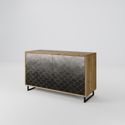 Credenza TESSELATED GRAYISH a 2 ante in effetto rovere