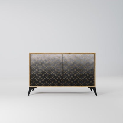 Credenza TESSELATED GRAYISH a 2 ante in effetto rovere