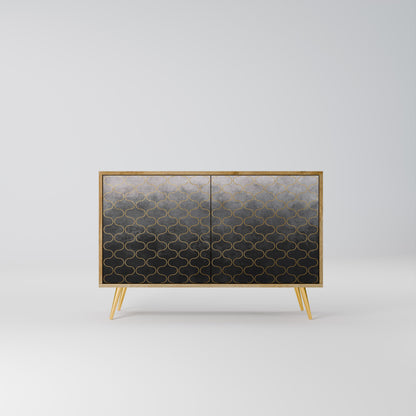 Credenza TESSELATED GRAYISH a 2 ante in effetto rovere