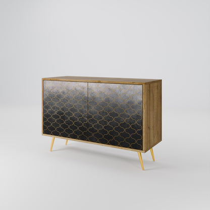 Credenza TESSELATED GRAYISH a 2 ante in effetto rovere