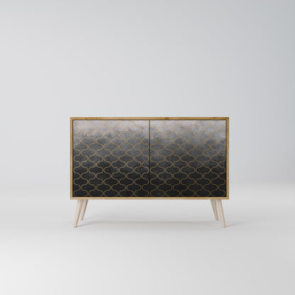 Credenza TESSELATED GRAYISH a 2 ante in effetto rovere