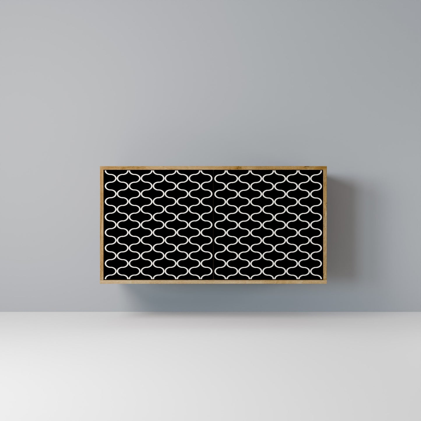 Credenza TESSELATED BLACKNESS a 2 ante in effetto rovere