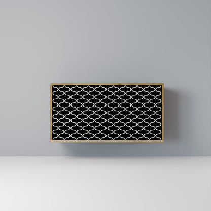 Credenza TESSELATED BLACKNESS a 2 ante in effetto rovere