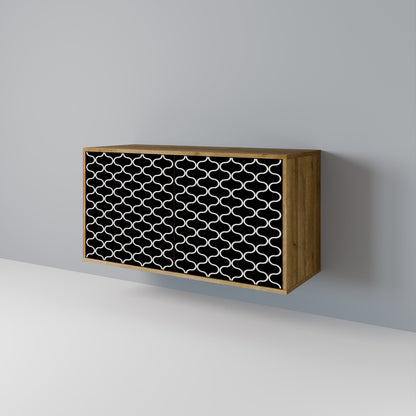 Credenza TESSELATED BLACKNESS a 2 ante in effetto rovere