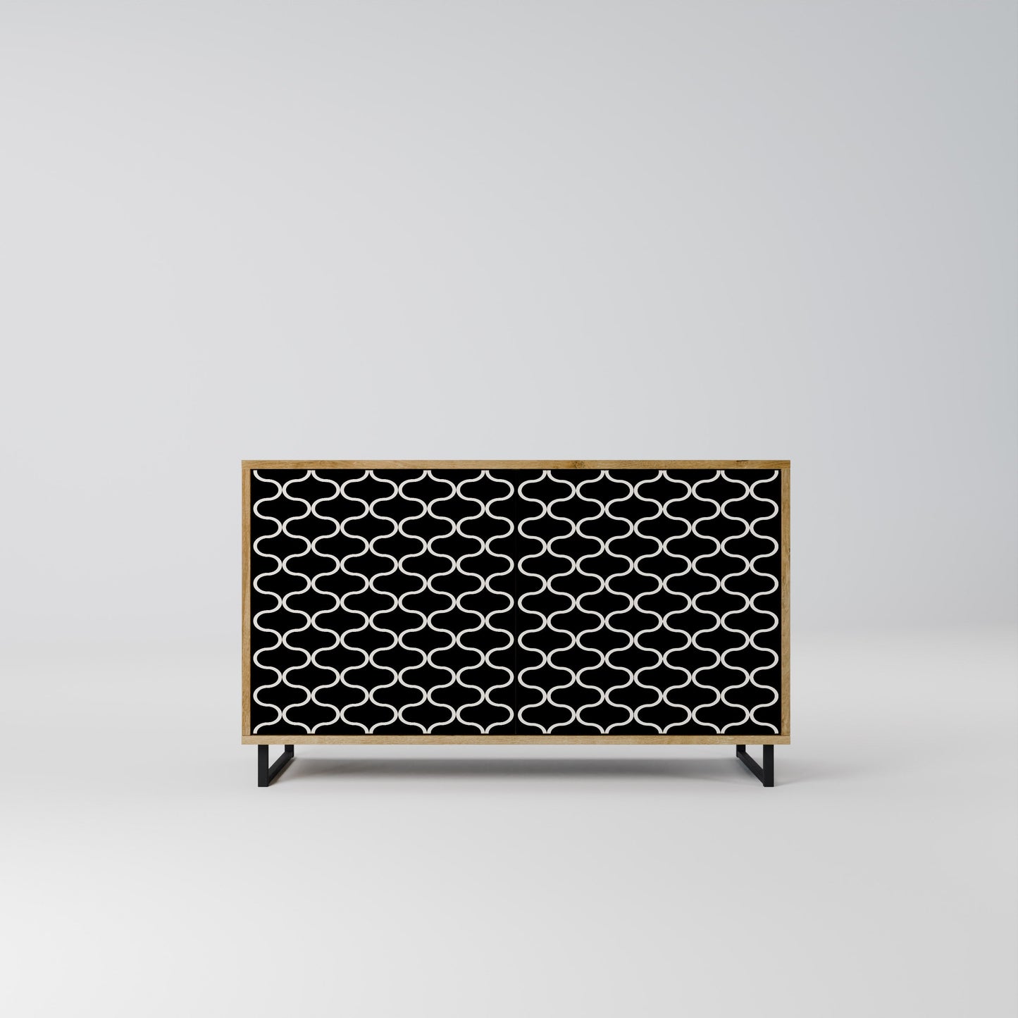 Credenza TESSELATED BLACKNESS a 2 ante in effetto rovere
