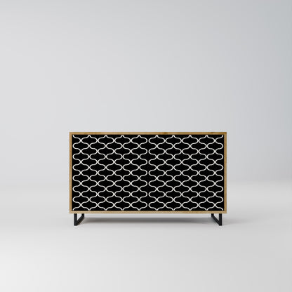 Credenza TESSELATED BLACKNESS a 2 ante in effetto rovere
