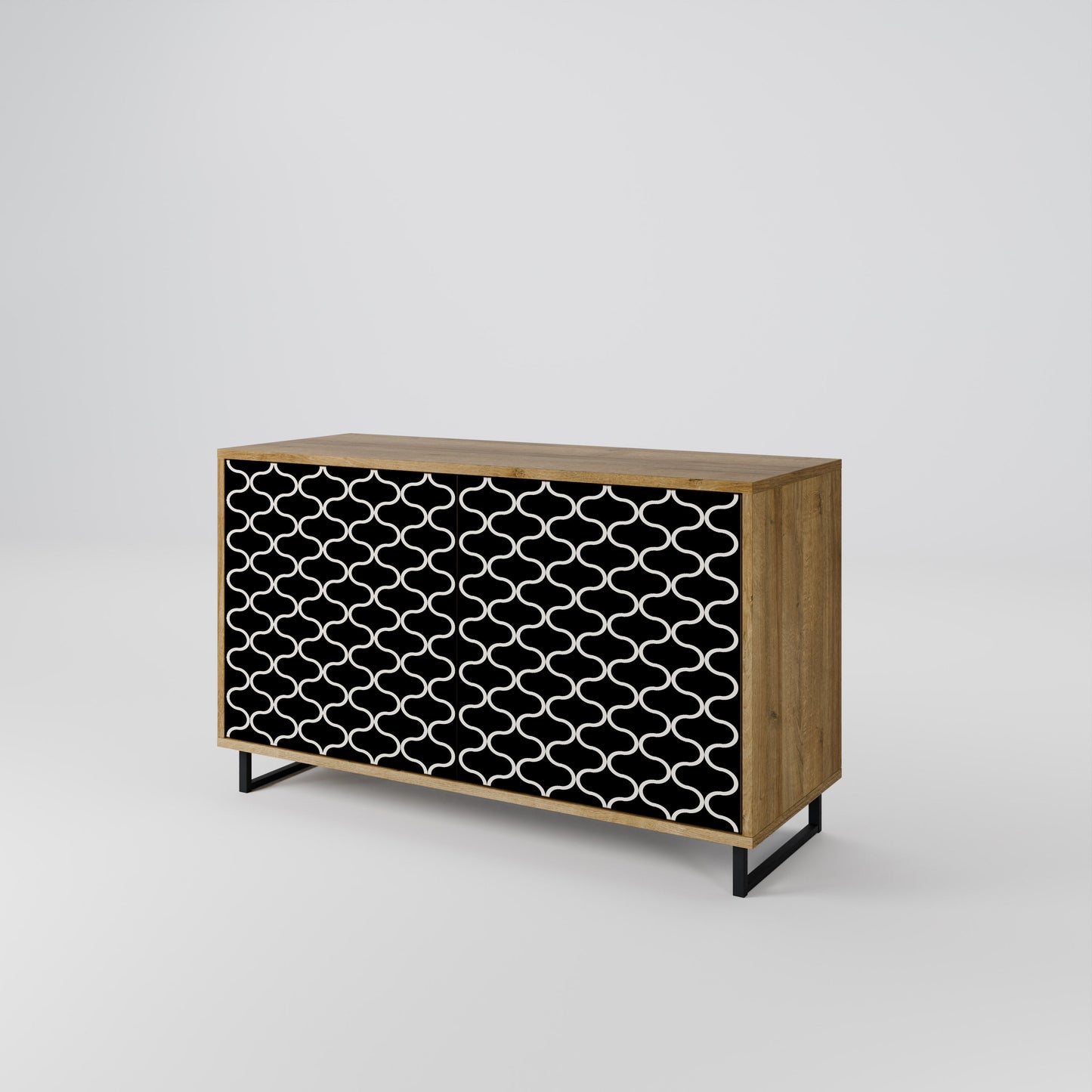 Credenza TESSELATED BLACKNESS a 2 ante in effetto rovere