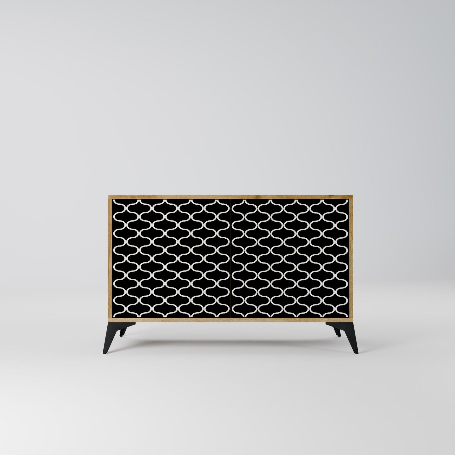 Credenza TESSELATED BLACKNESS a 2 ante in effetto rovere