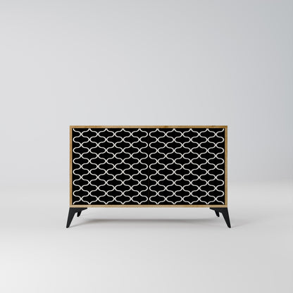 Credenza TESSELATED BLACKNESS a 2 ante in effetto rovere