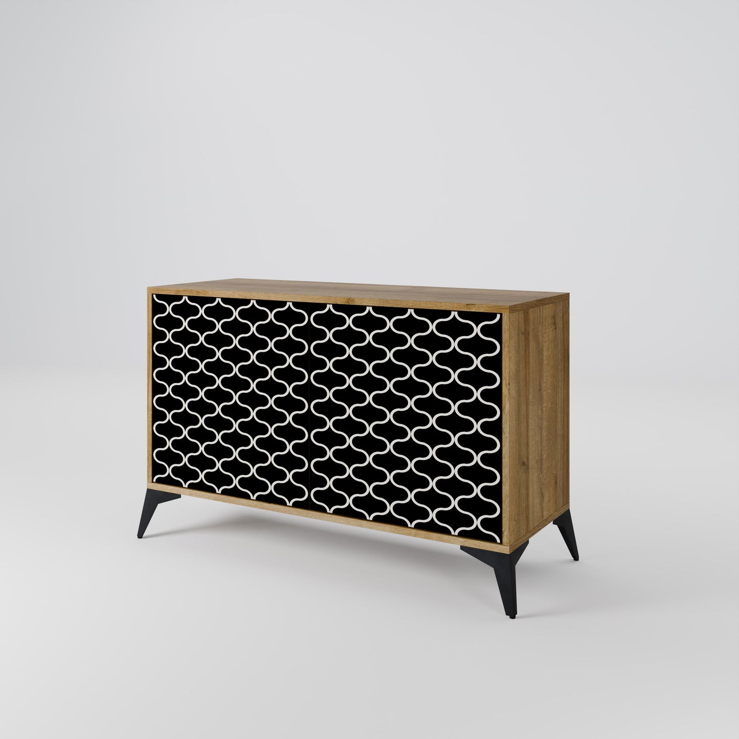 Credenza TESSELATED BLACKNESS a 2 ante in effetto rovere