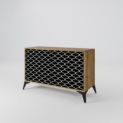 Credenza TESSELATED BLACKNESS a 2 ante in effetto rovere