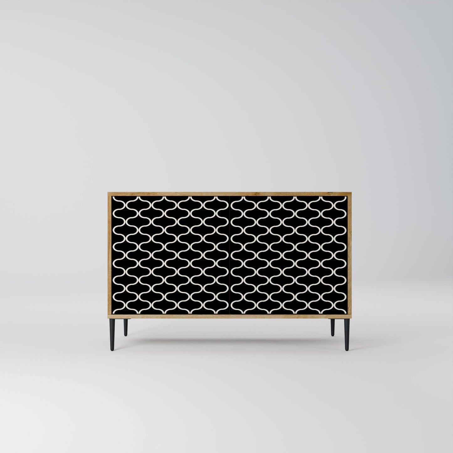 Credenza TESSELATED BLACKNESS a 2 ante in effetto rovere