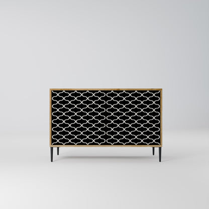 Credenza TESSELATED BLACKNESS a 2 ante in effetto rovere