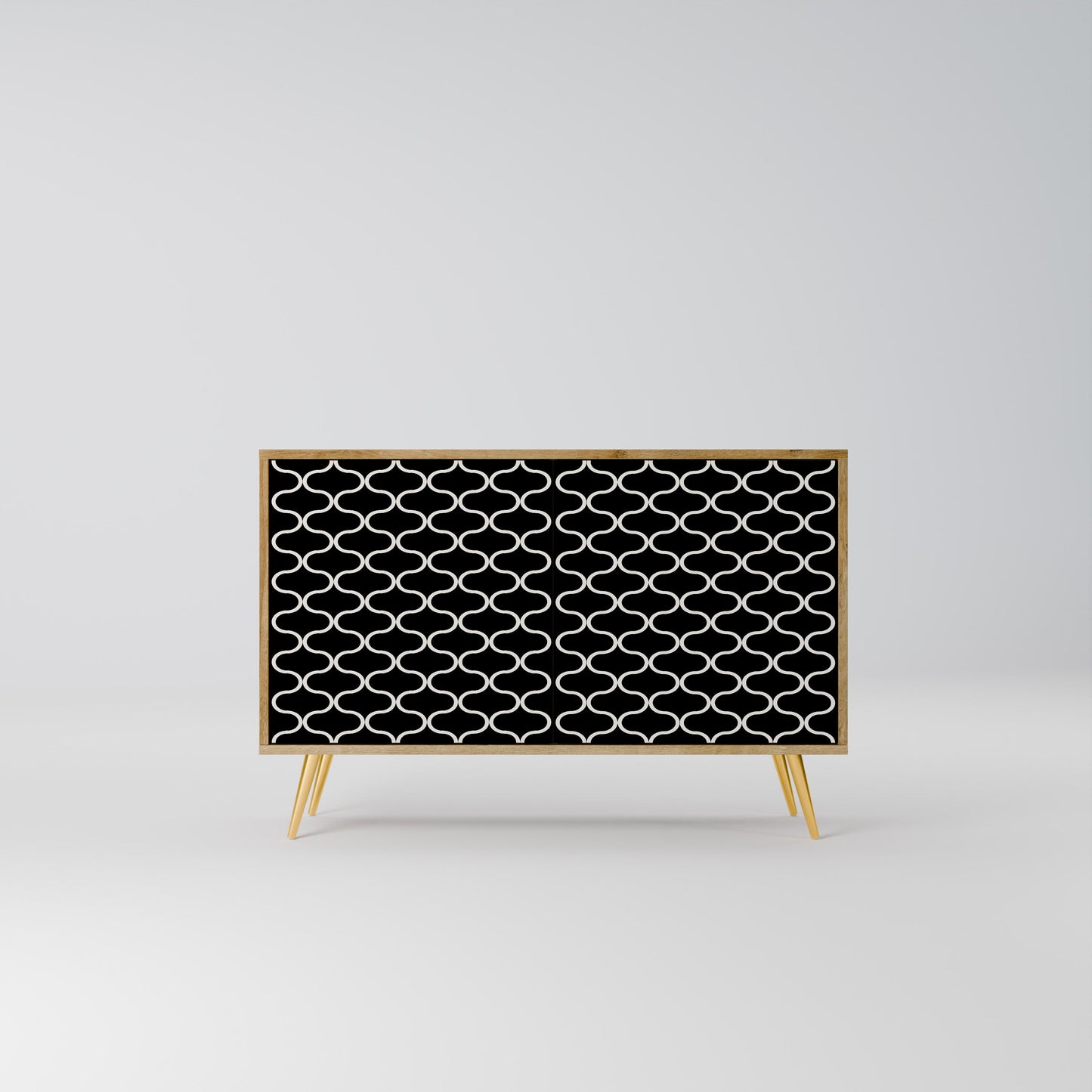 Credenza TESSELATED BLACKNESS a 2 ante in effetto rovere