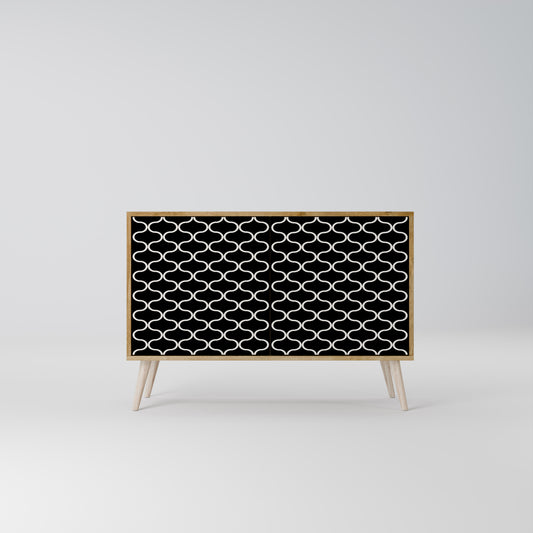 Credenza TESSELATED BLACKNESS a 2 ante in effetto rovere