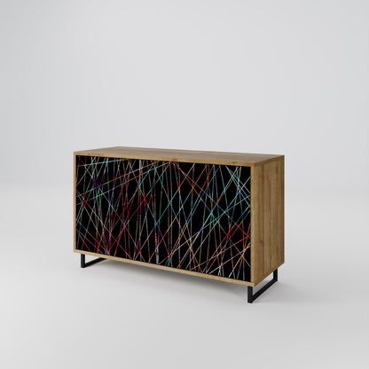 Credenza LUMINOUS SNARE a 2 ante in effetto rovere