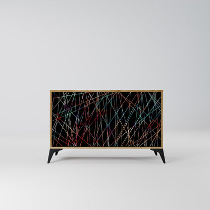 Credenza LUMINOUS SNARE a 2 ante in effetto rovere