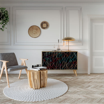Credenza LUMINOUS SNARE a 2 ante in effetto rovere