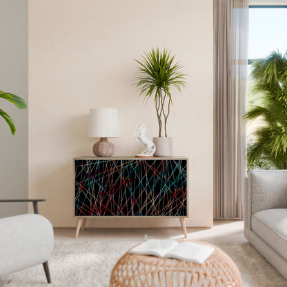 Credenza LUMINOUS SNARE a 2 ante in effetto rovere