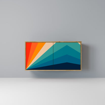 Credenza PRISM CONCUSSION a 2 ante in effetto rovere