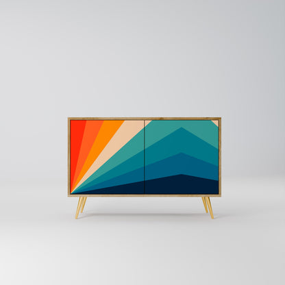 Credenza PRISM CONCUSSION a 2 ante in effetto rovere