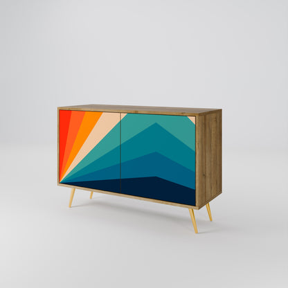 Credenza PRISM CONCUSSION a 2 ante in effetto rovere