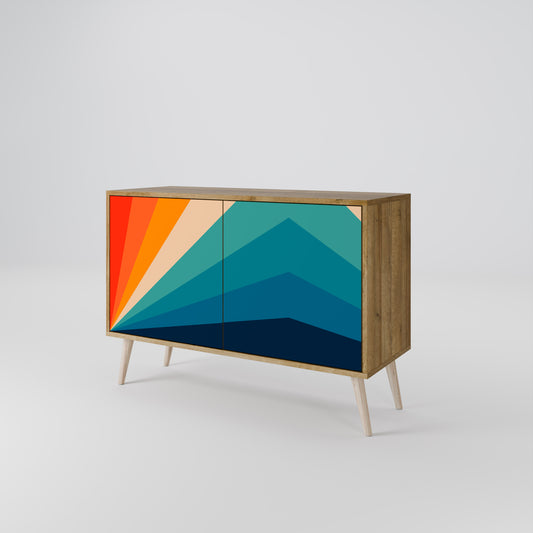 Credenza PRISM CONCUSSION a 2 ante in effetto rovere