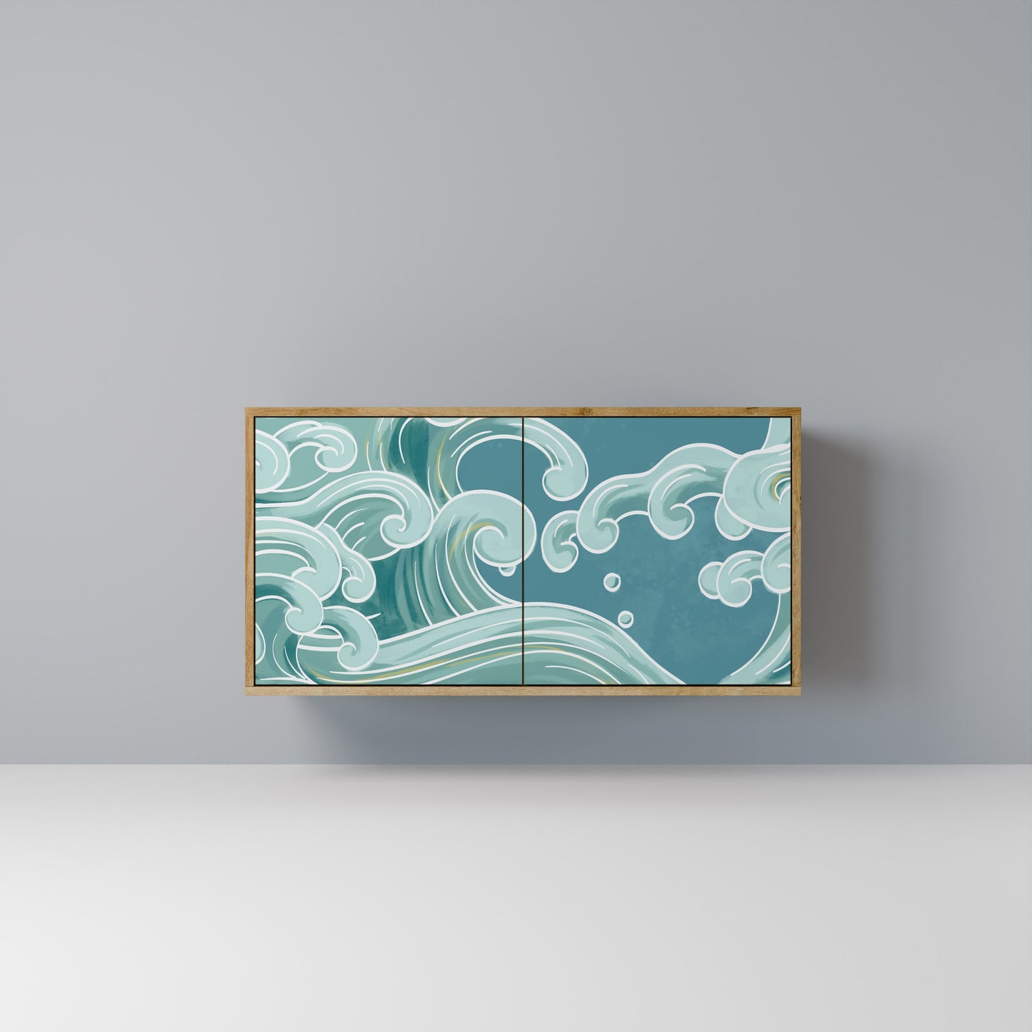 Credenza a 2 ante ASIAN SWAY in effetto rovere