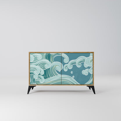 Credenza a 2 ante ASIAN SWAY in effetto rovere