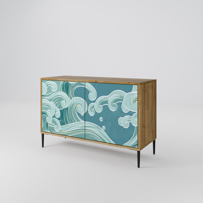 Credenza a 2 ante ASIAN SWAY in effetto rovere