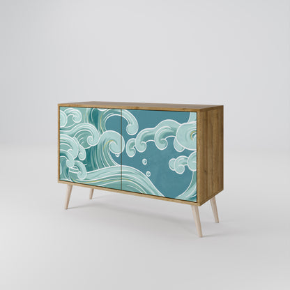 Credenza a 2 ante ASIAN SWAY in effetto rovere