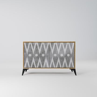 Credenza SHARP EDGES a 2 ante in effetto rovere