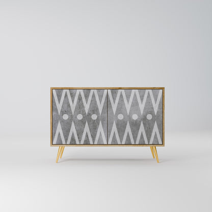 Credenza SHARP EDGES a 2 ante in effetto rovere