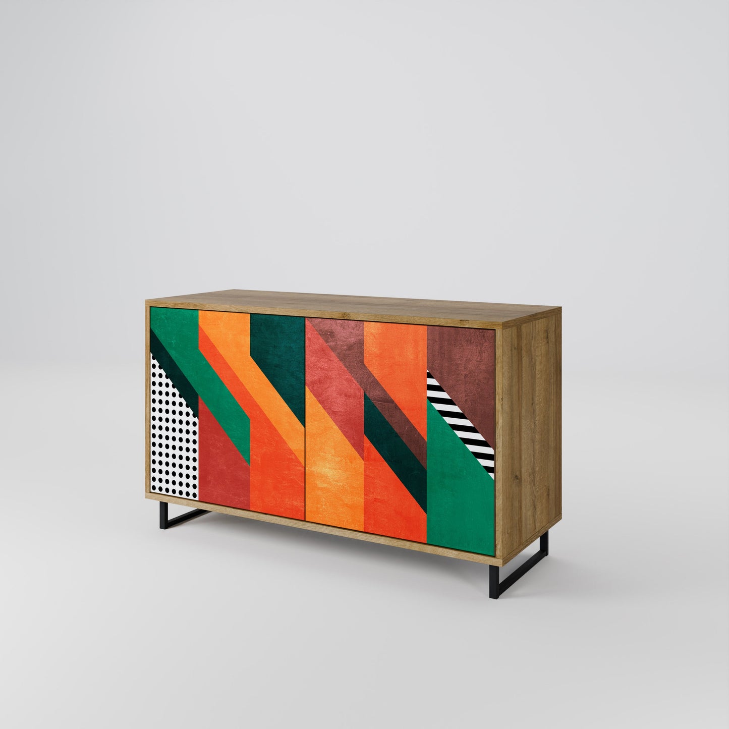 Credenza MAKESHIFT ARTISTRY a 2 ante effetto rovere