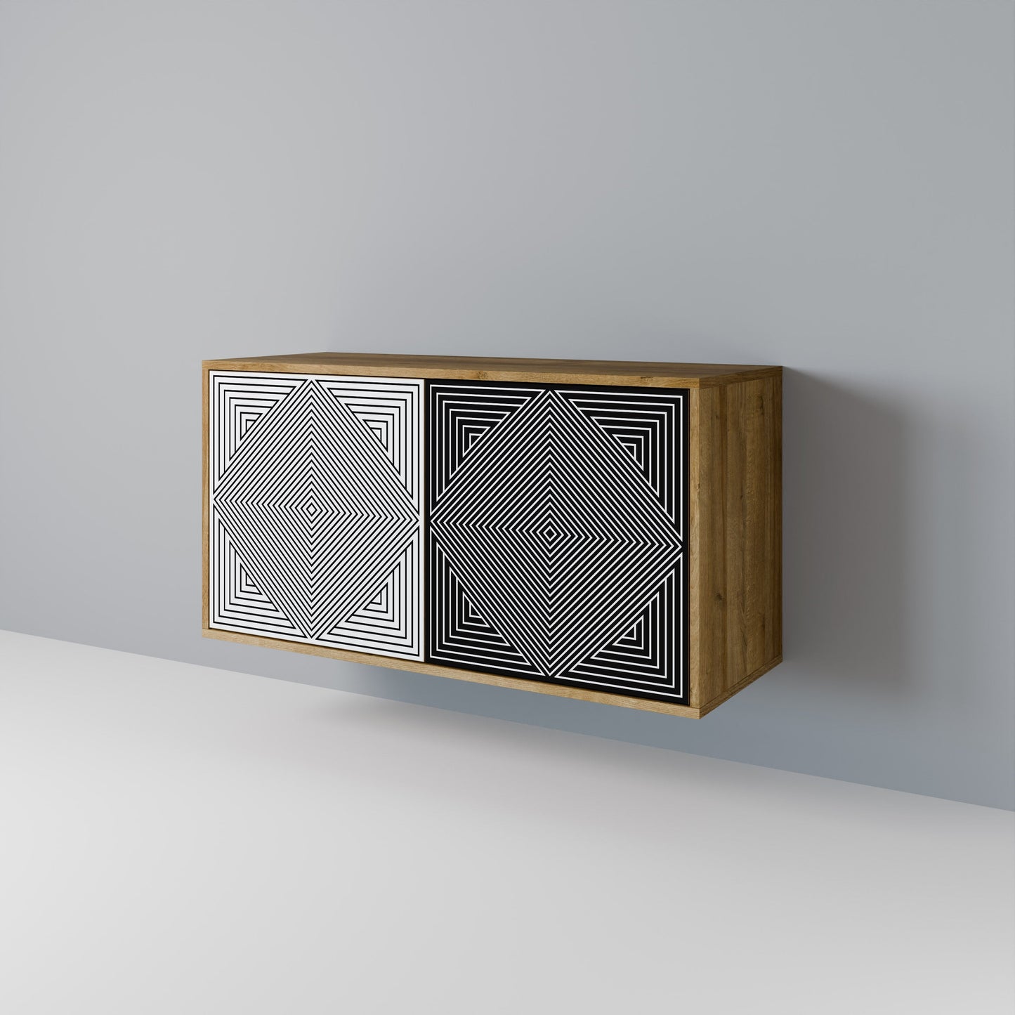 POLYGON ILLUSION 2-Door Sideboard in Oak Effect