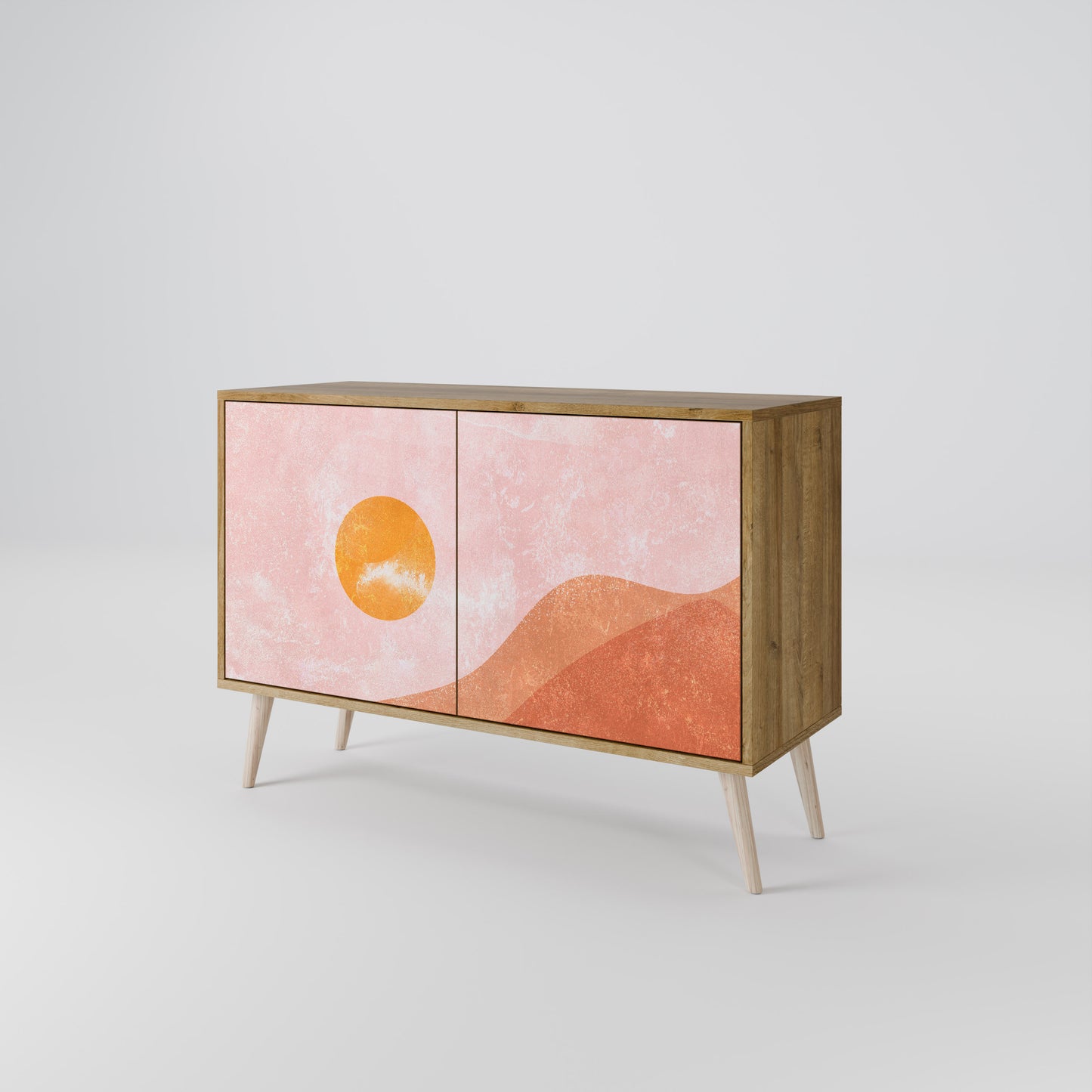 Credenza LUMINOUS SUNLIGHT a 2 ante in effetto rovere