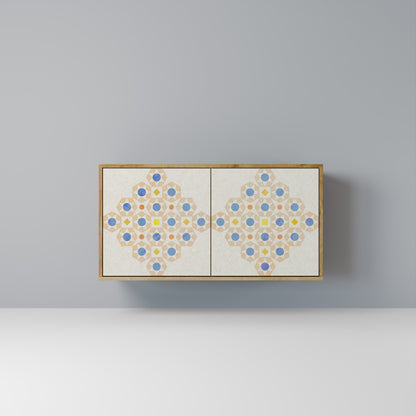 Credenza a 2 ante PATTERNED PRISM in effetto rovere