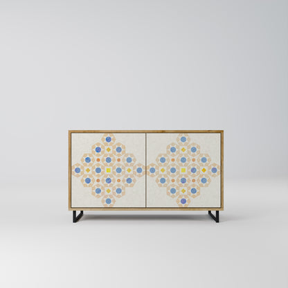 Credenza a 2 ante PATTERNED PRISM in effetto rovere