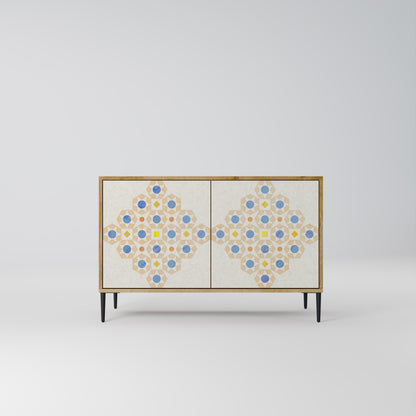 Credenza a 2 ante PATTERNED PRISM in effetto rovere