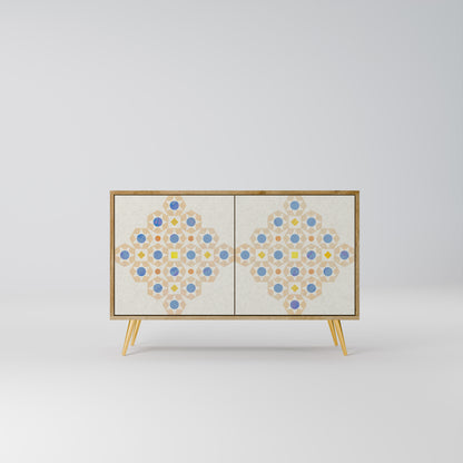 Credenza a 2 ante PATTERNED PRISM in effetto rovere